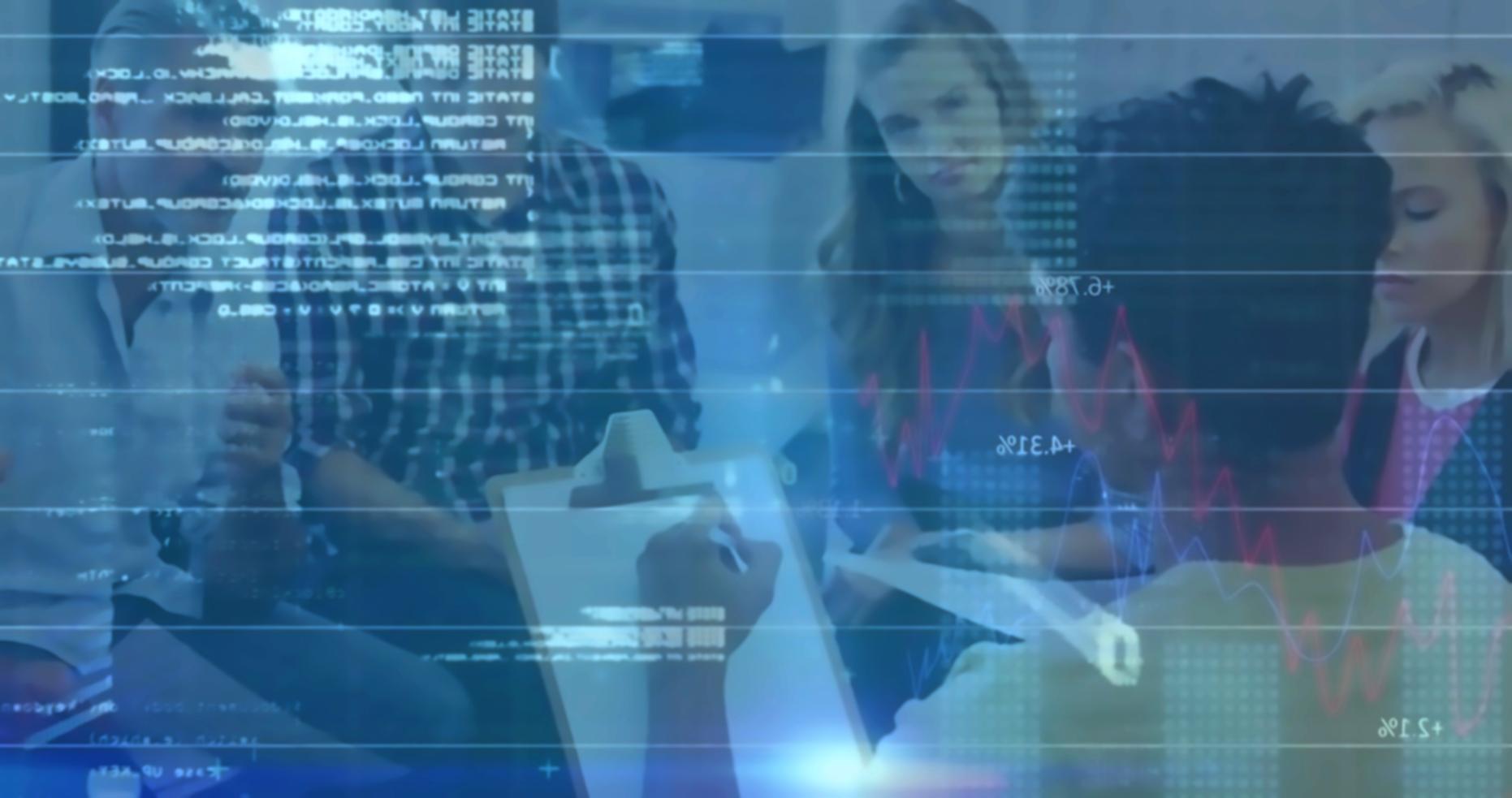Performance testing setup with multiple mobile devices displaying app metrics and analytics